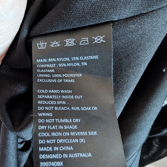 Bardot Black Mesh & Wrap Bodycon Dress Halter-Inspired Bodice Ruched Size 8/M - Picture 12 of 13